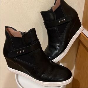Paolo Black Ankle Boots with White Soles